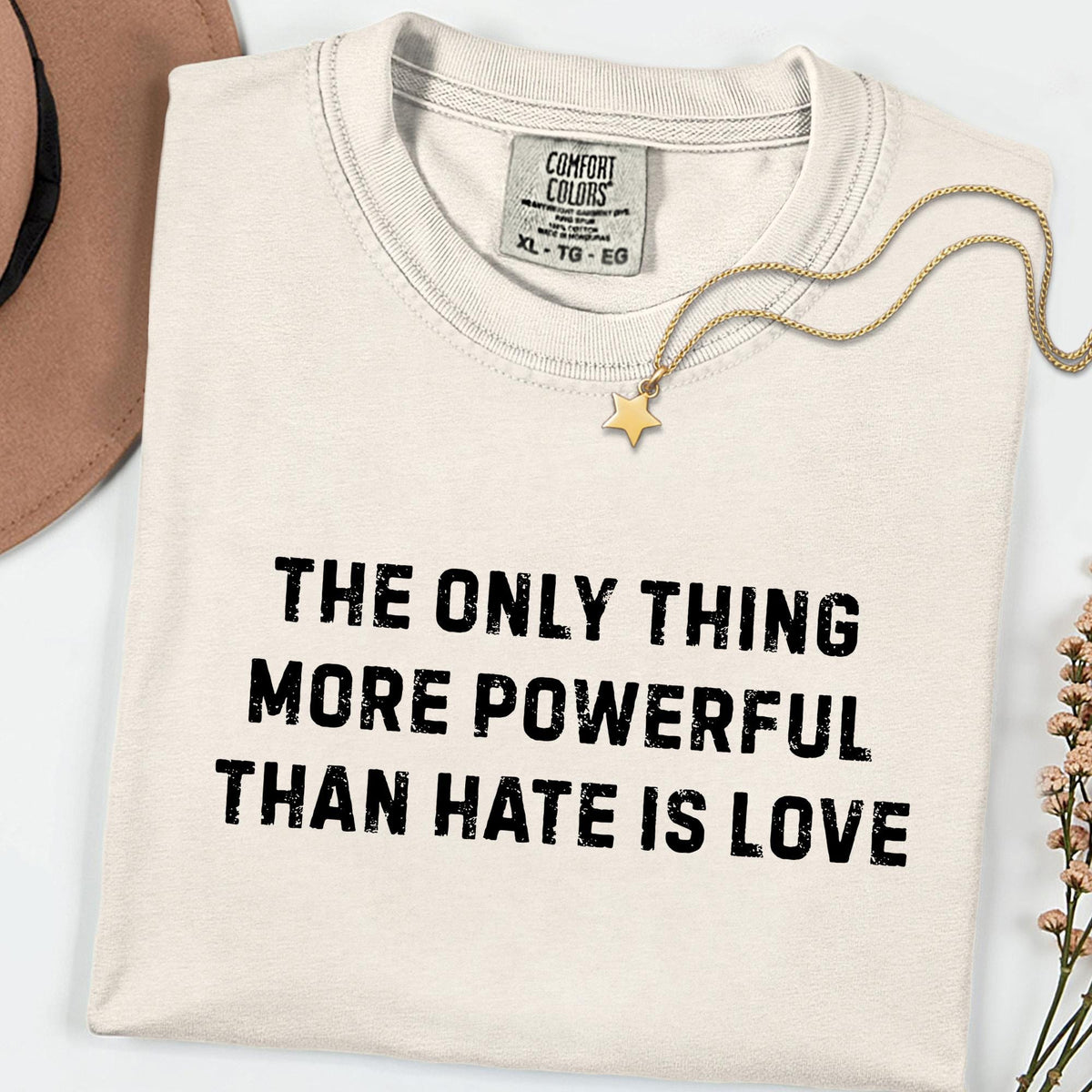 Comfort Colors® Love Over Hate Shirt, Kindness & Empathy Graphic Tee, Social Justice T-Shirt, Human Rights Gift