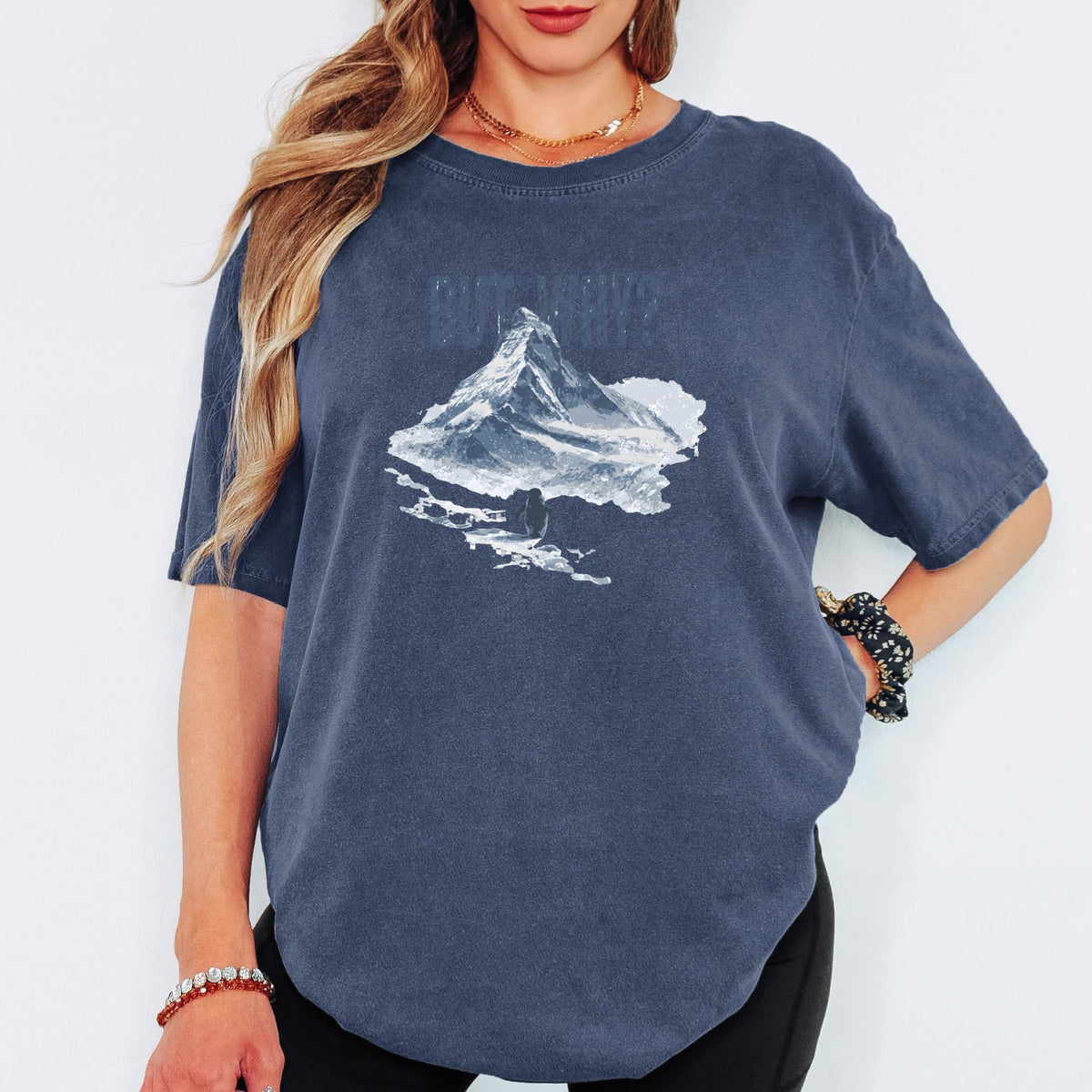 But Why Penguin Shirt, Funny Existential Quote Tee, Comfort Colors Graphic TShirt, Aesthetic Mountain Nature Top