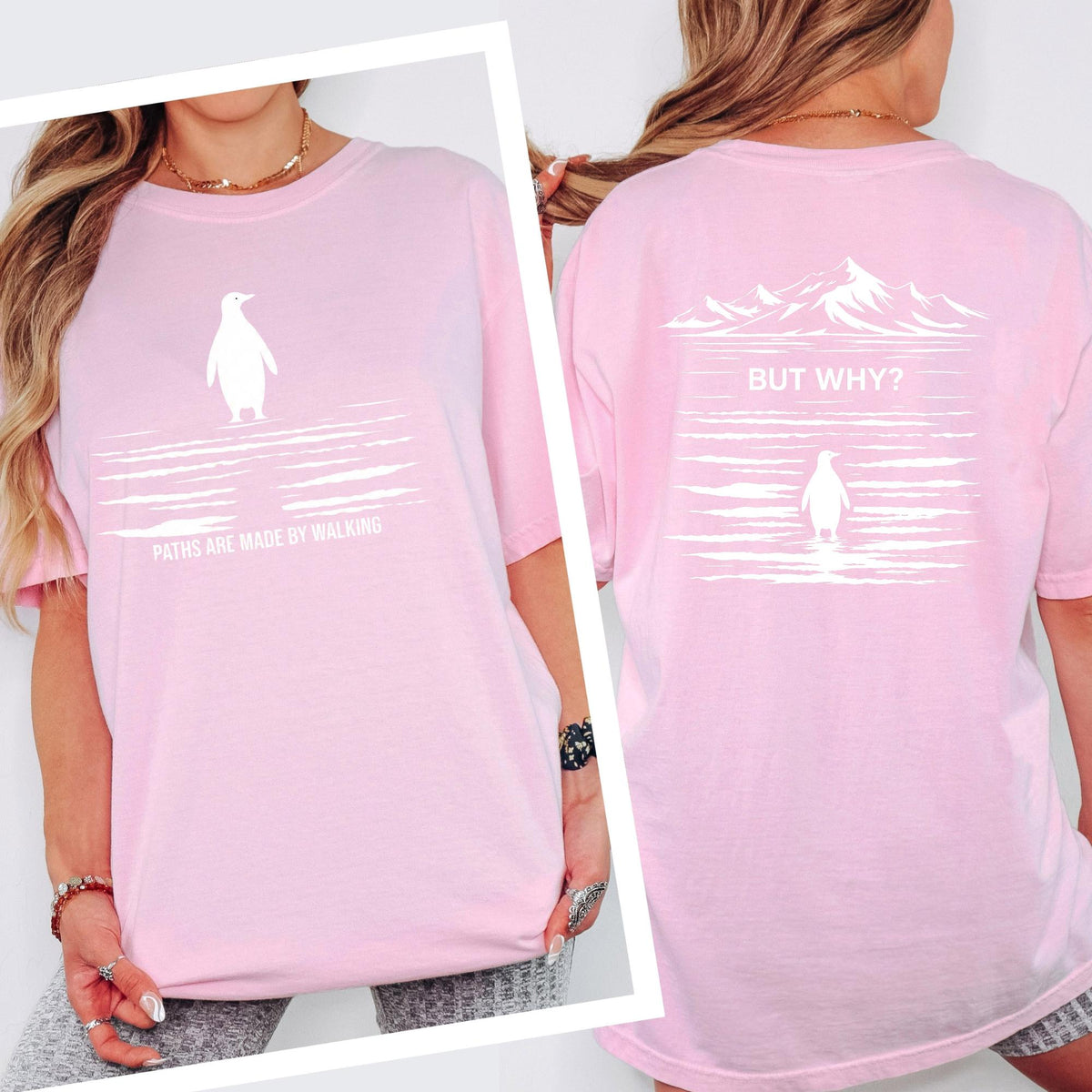 Paths Are Made By Walking Shirt, But Why Penguin Meme Tee, Comfort Colors® Nihilist Hiking Graphic, Funny Outdoor Top