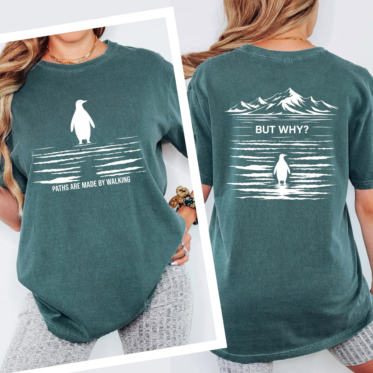 Paths Are Made By Walking Shirt, But Why Penguin Meme Tee, Comfort Colors® Nihilist Hiking Graphic, Funny Outdoor Top