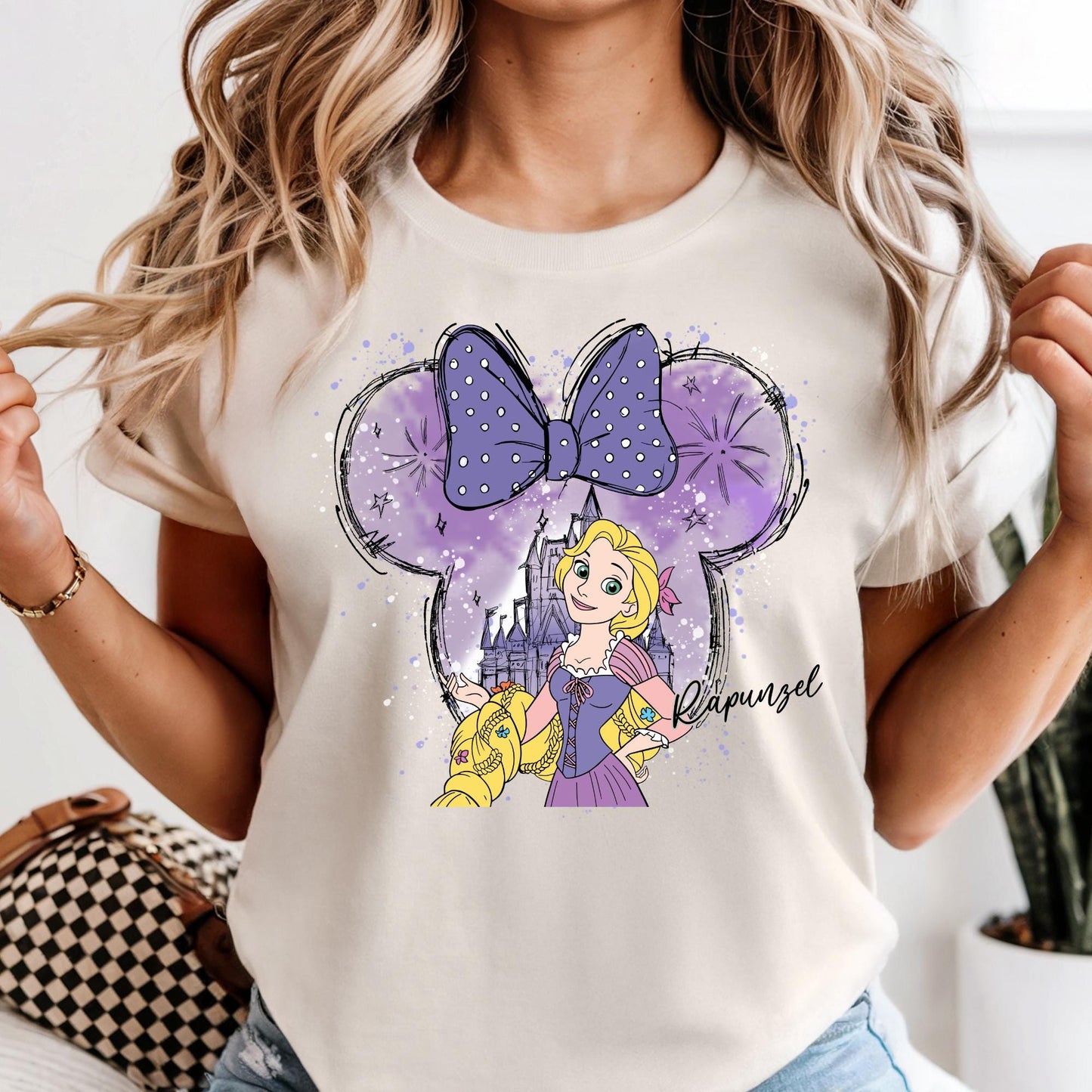 Watercolor Disney Princess Shirt Comfort Colors® Minnie Ears Princess Disney T-shirt, Birthday Girl Trip Tee