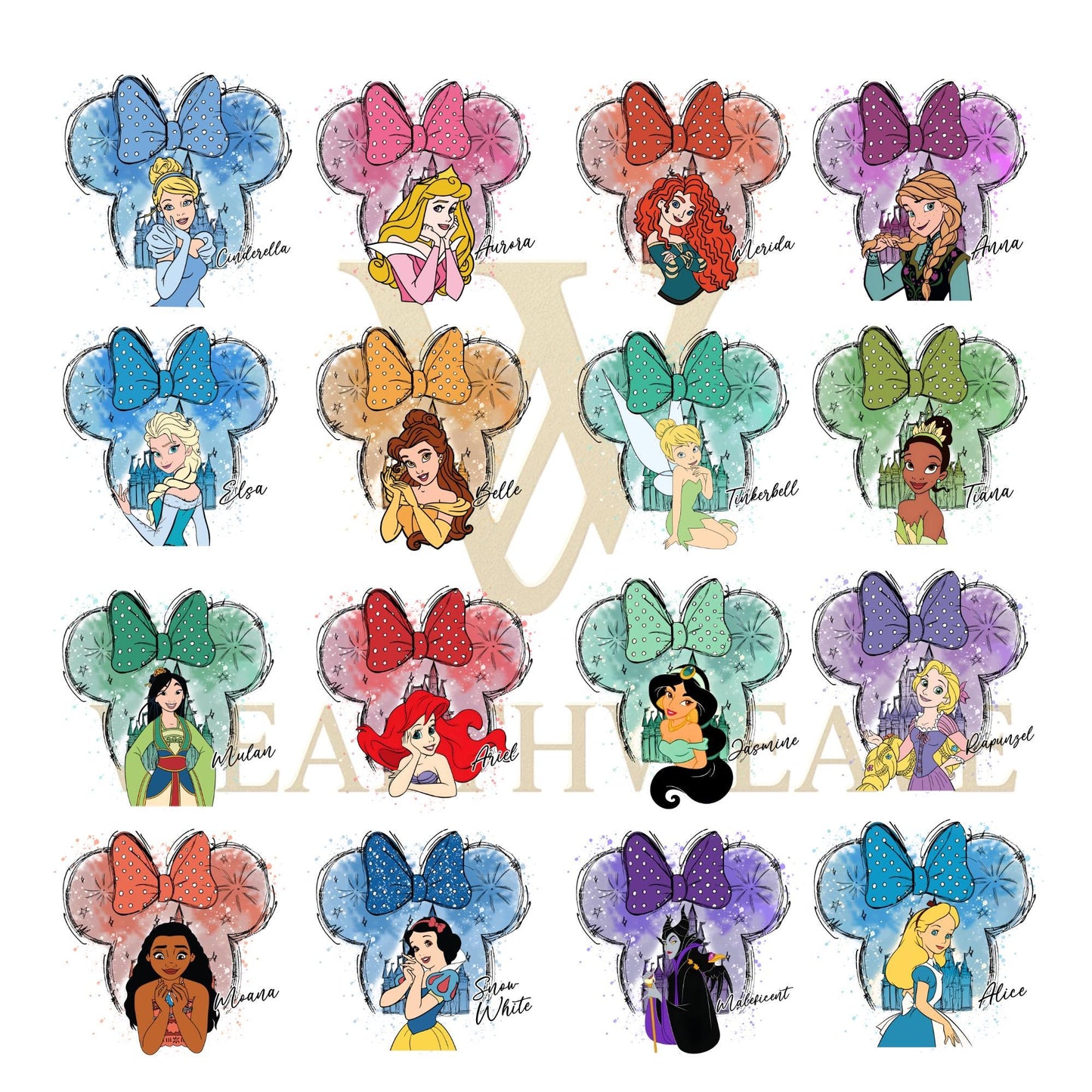 Watercolor Disney Princess Shirt Comfort Colors® Minnie Ears Princess Disney T-shirt, Birthday Girl Trip Tee