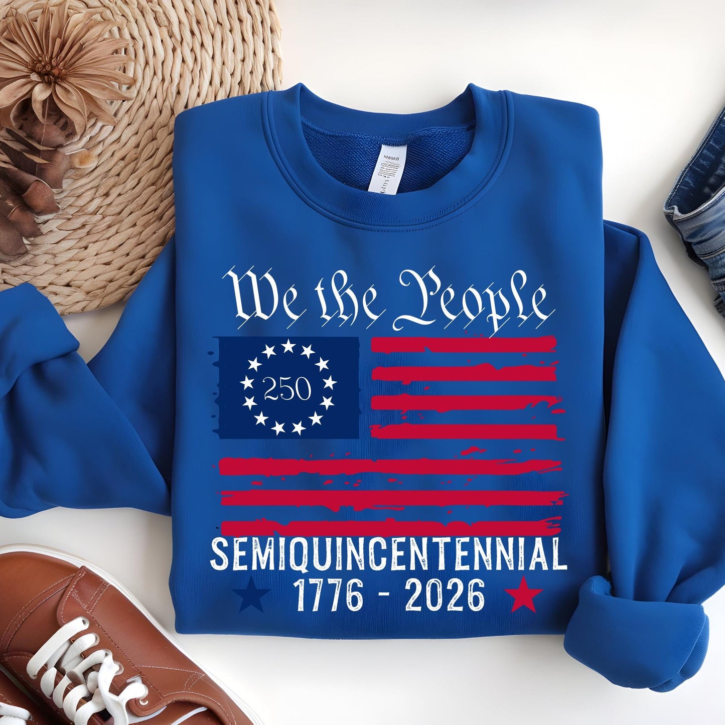 250th America Anniversary Sweatshirt, US 250 Years Sweat, We The People Shirt, Vintage Independence Day Hoodie, Patriotic Tee with USA Flag