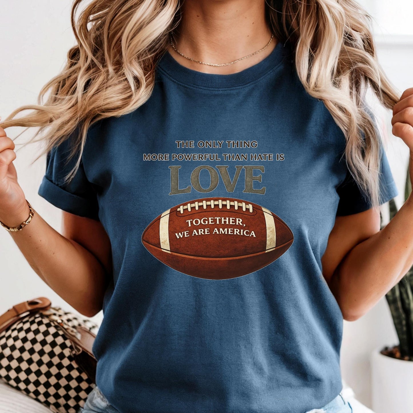 Comfort Colors® The Only Thing More Powerful Than Hate Is Love Shirt Bad Tee Bunny Together We Are America Shirts