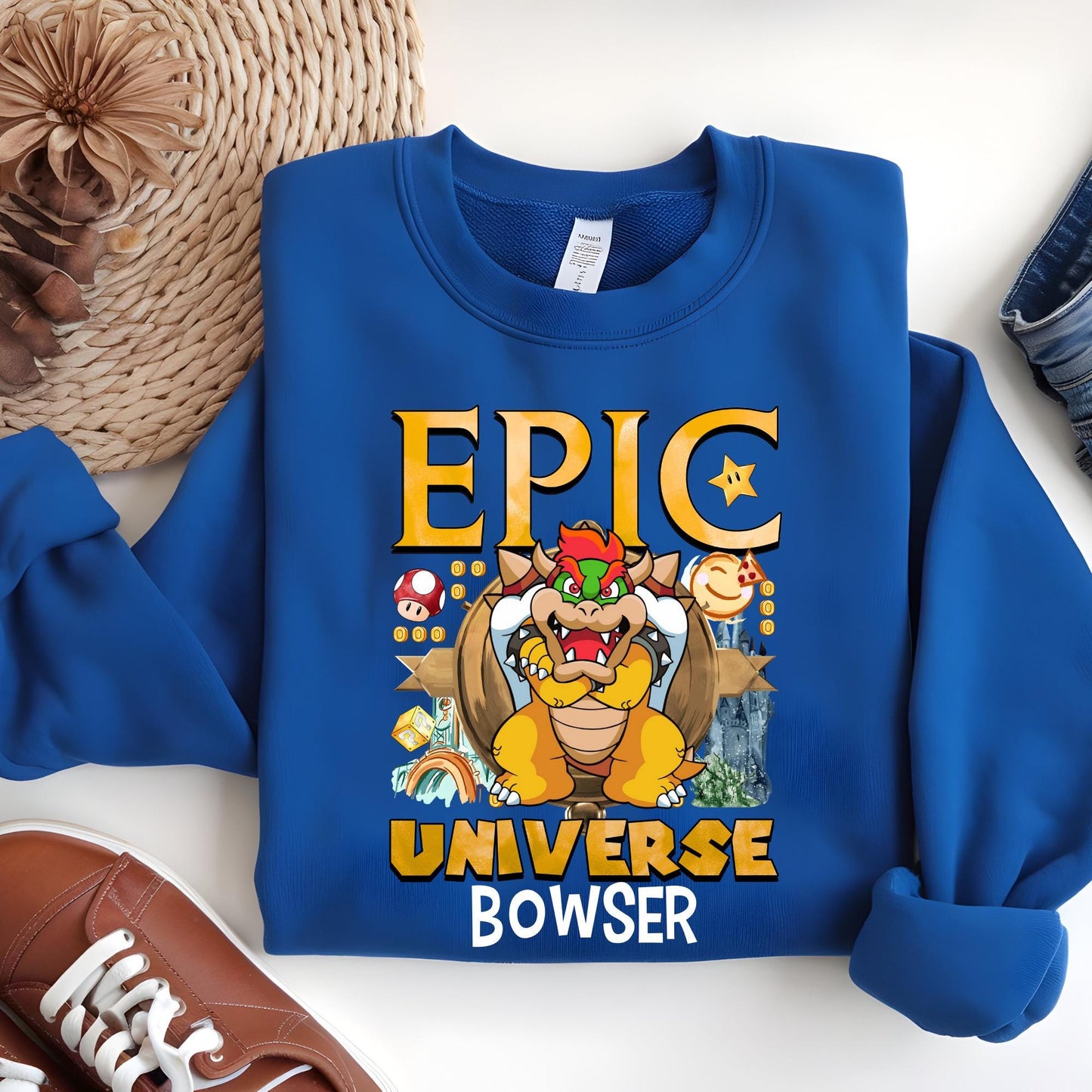 Custom Epic Universe Sweatshirt, Mario and Friends Family Vacation Sweat - Birthday Squad Hoodie