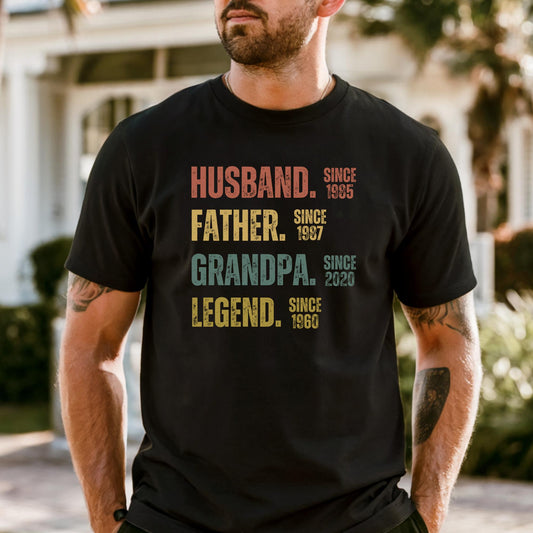 Comfort Colors® Personalized Legend Dad Shirt & Long Sleeve, Custom Husband Daddy Grandpa Tee, Father’s Day Gift, Custom Family Title Shirt