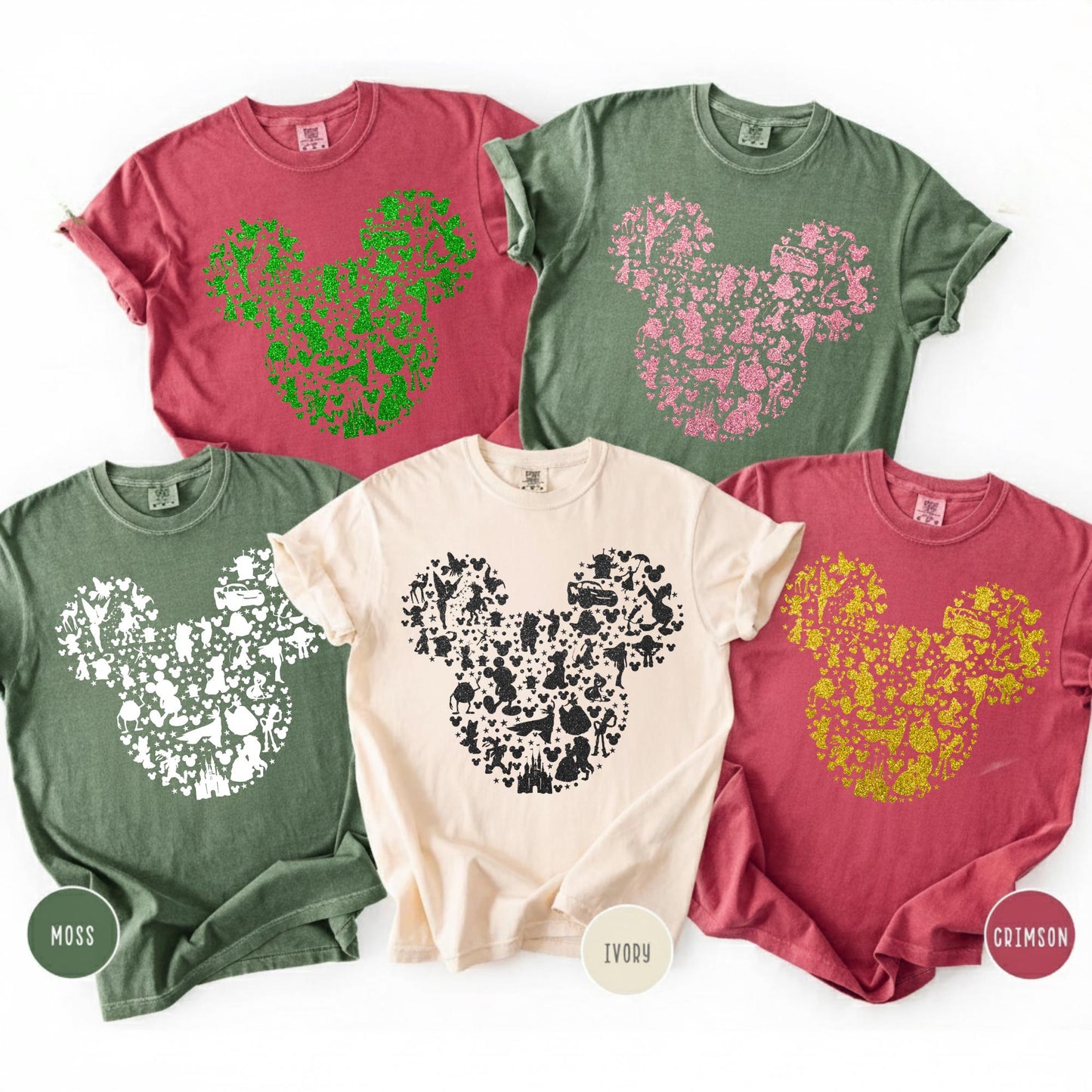 Disney Shirt, Glitter Look Mickey Mouse Silhouette Shirt, Disneyland Shirt, Disneyland Vacation T-Shirt, Family Disney Shirt