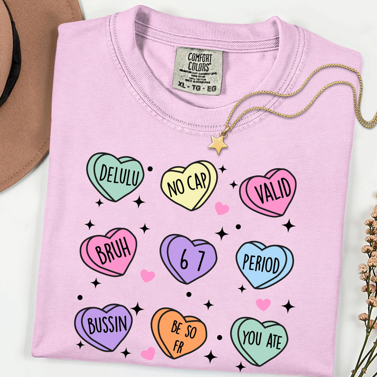 Gen Z Candy Hearts Shirt, Funny Slang Valentine Tee, Delulu No Cap Graphic Shirt, Comfort Colors Unisex T Shirt