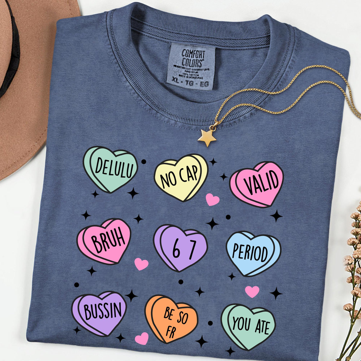 Gen Z Candy Hearts Shirt, Funny Slang Valentine Tee, Delulu No Cap Graphic Shirt, Comfort Colors Unisex T Shirt
