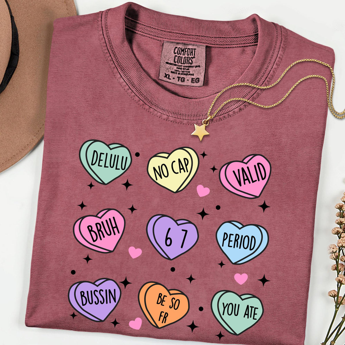 Gen Z Candy Hearts Shirt, Funny Slang Valentine Tee, Delulu No Cap Graphic Shirt, Comfort Colors Unisex T Shirt