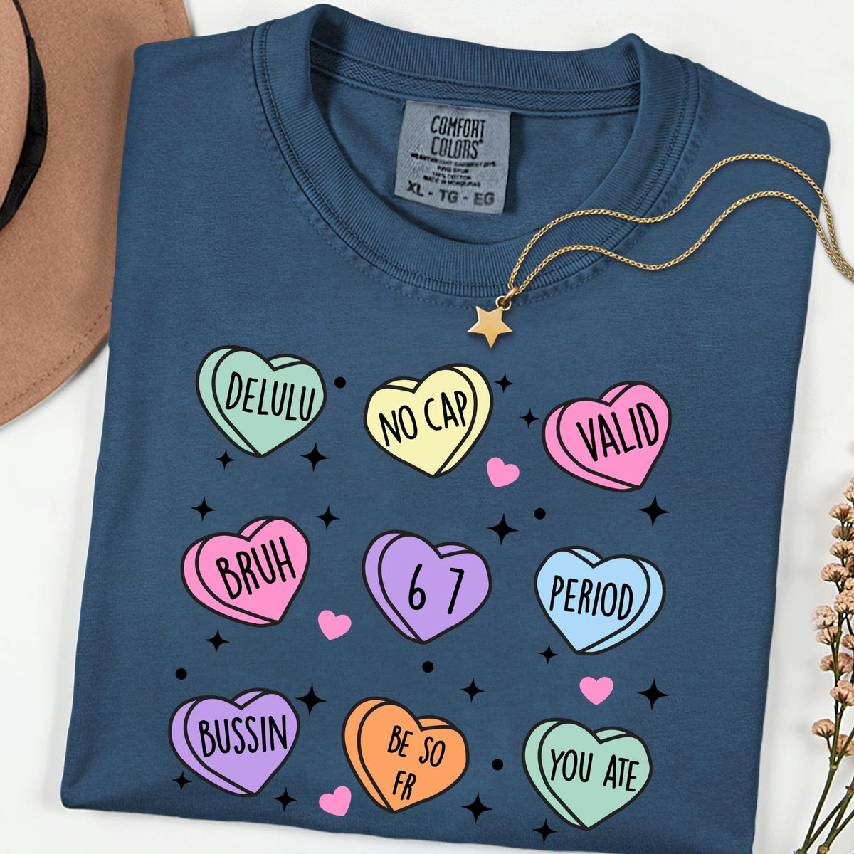 Gen Z Candy Hearts Shirt, Funny Slang Valentine Tee, Delulu No Cap Graphic Shirt, Comfort Colors Unisex T Shirt