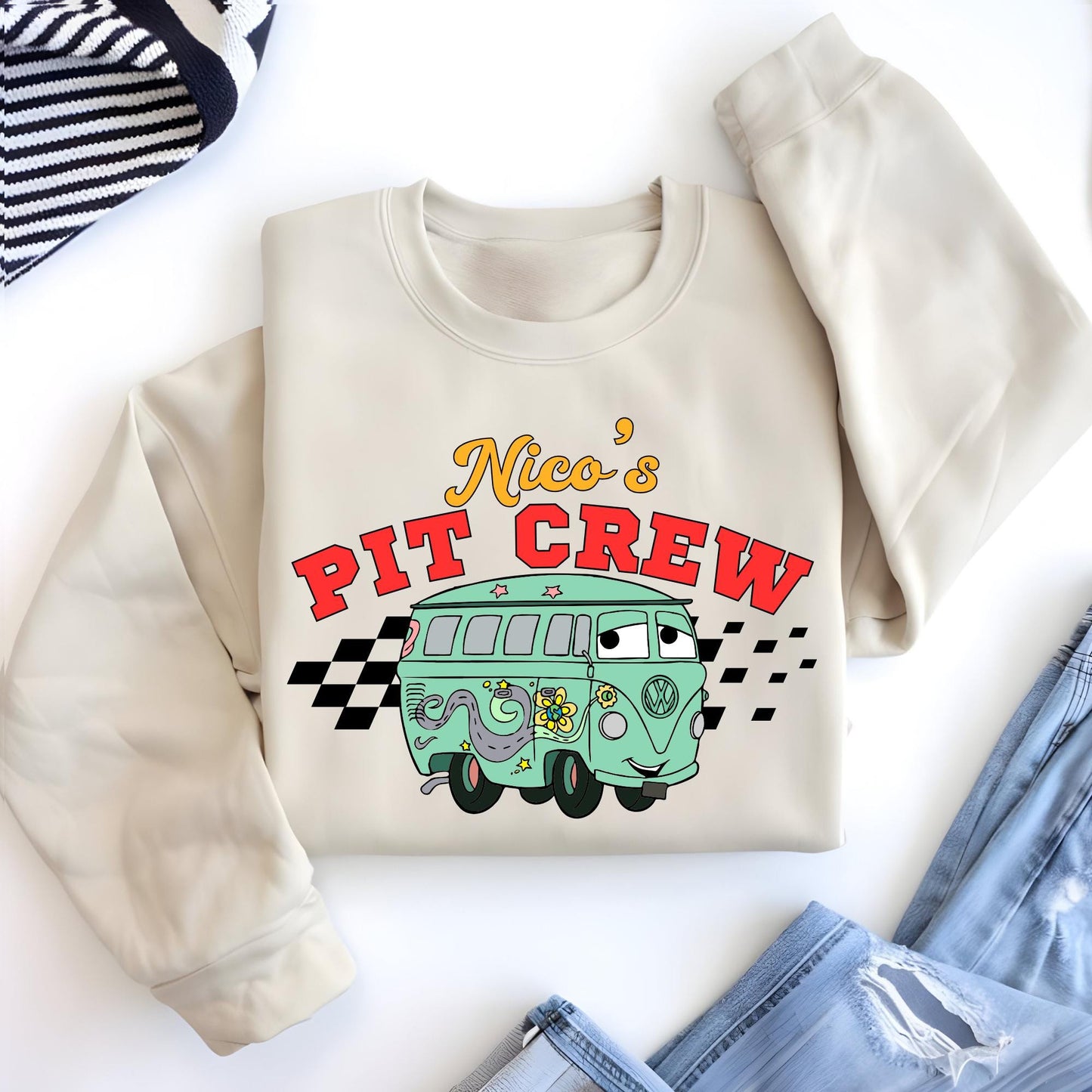 Personalized Disney Cars Birthday Sweatshirt, McQueen Bday Boy Sweat, Family Matching Pit Crew Hoodie