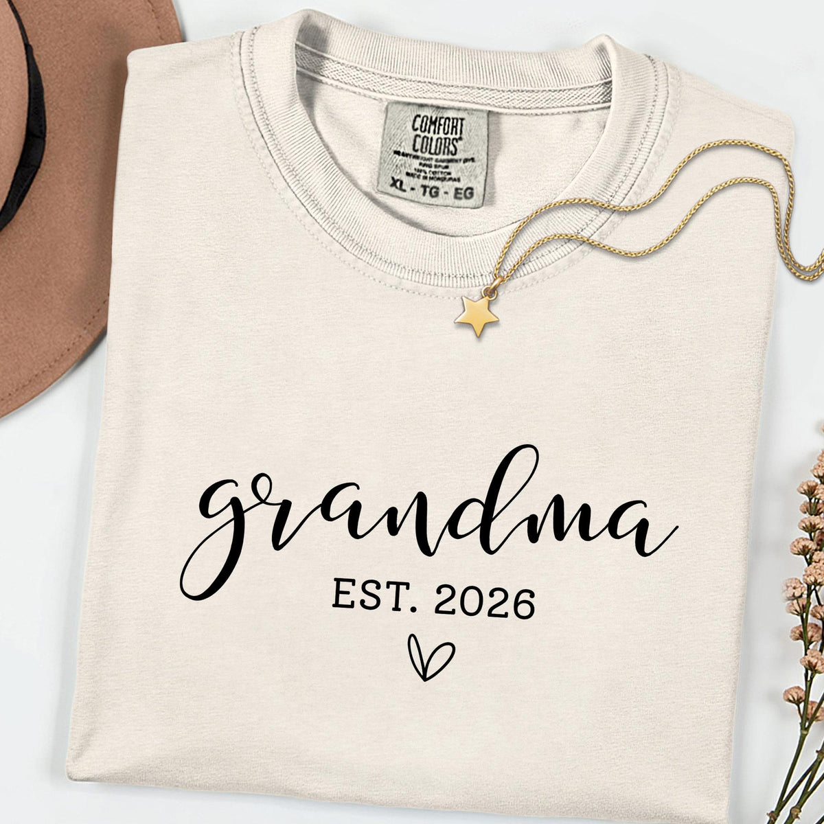 Custom Comfort Colors® Grandma Shirt, Personalized Nana & Mimi Tee, Mother’s Day Gift for Grandmother, Est Date Grandma T-Shirt, Mommy Shirt
