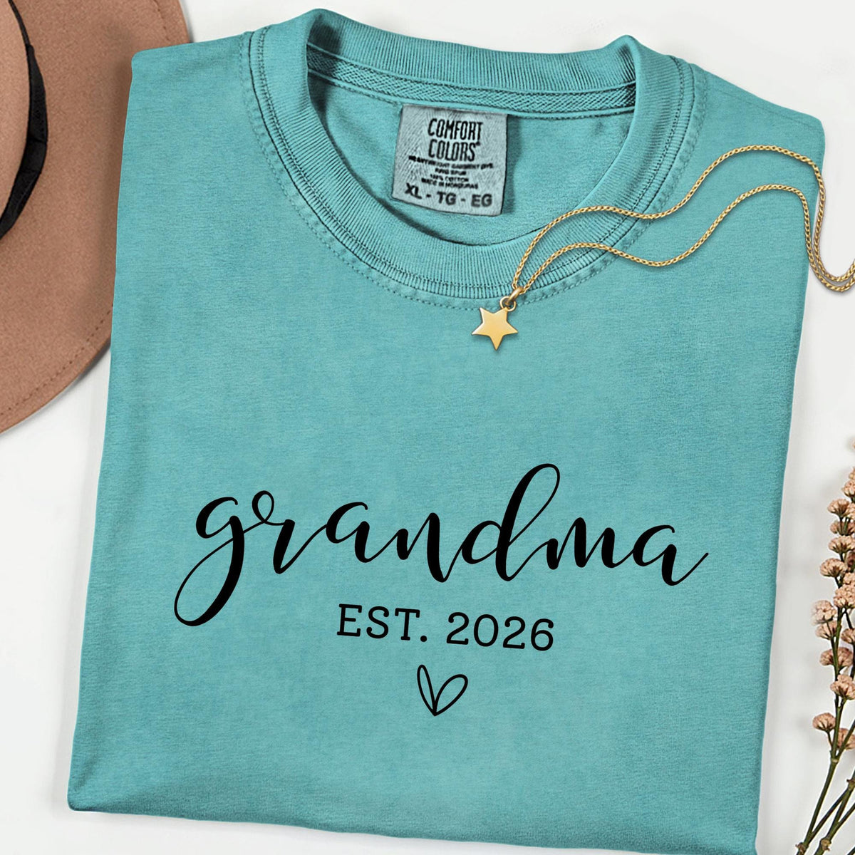 Custom Comfort Colors® Grandma Shirt, Personalized Nana & Mimi Tee, Mother’s Day Gift for Grandmother, Est Date Grandma T-Shirt, Mommy Shirt