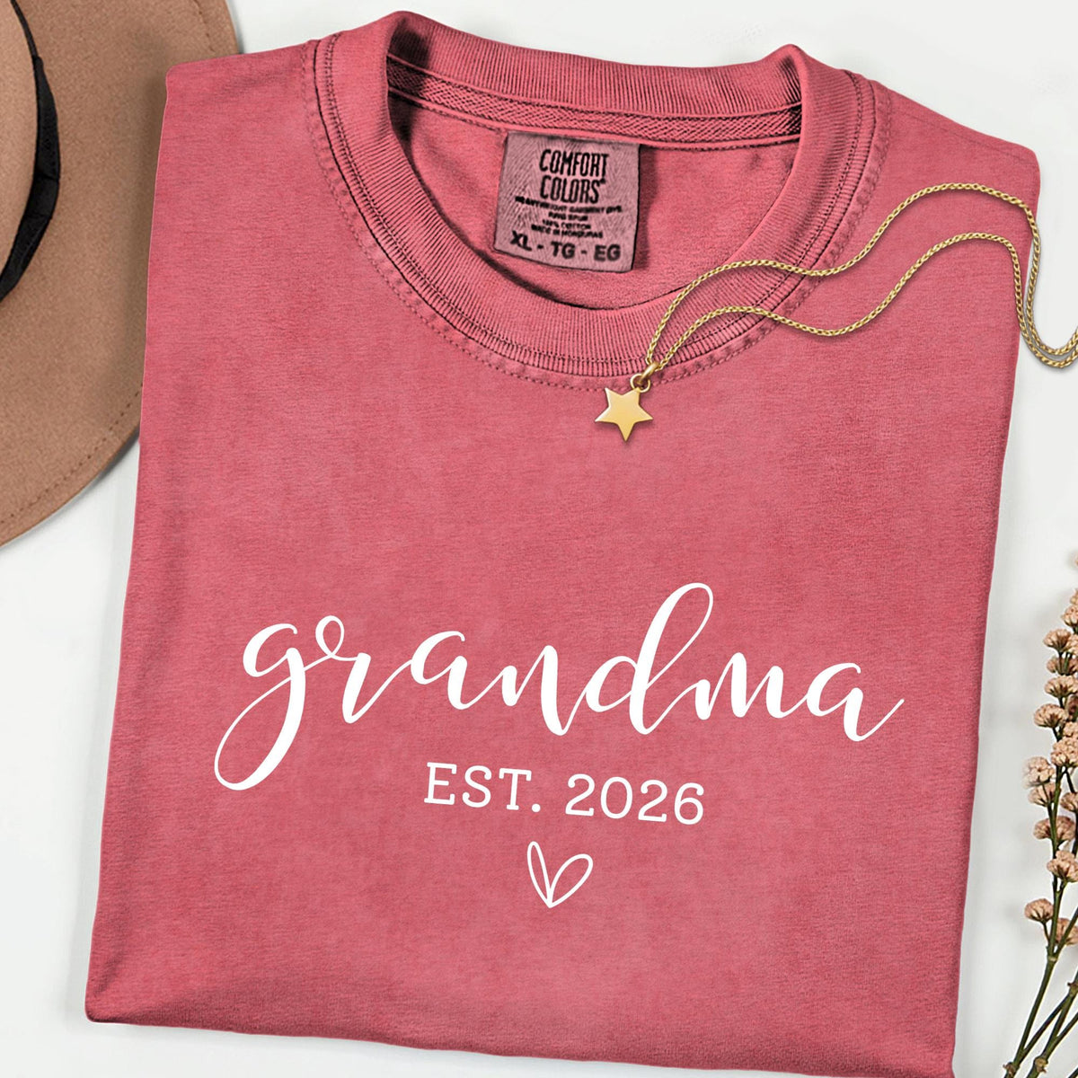 Custom Comfort Colors® Grandma Shirt, Personalized Nana & Mimi Tee, Mother’s Day Gift for Grandmother, Est Date Grandma T-Shirt, Mommy Shirt