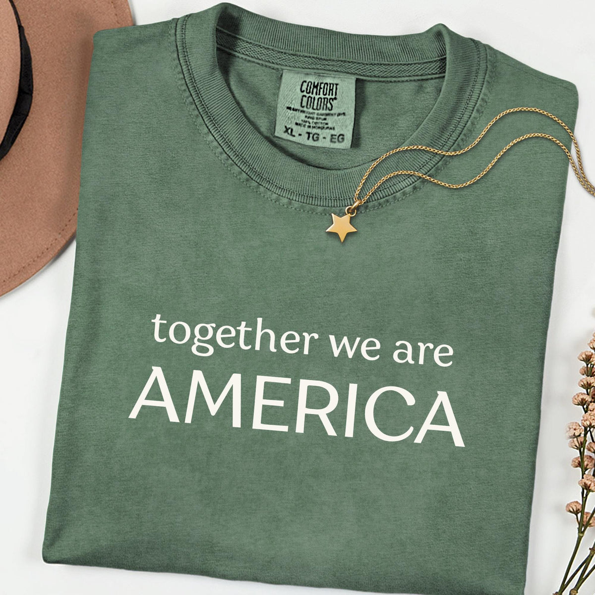 Comfort Colors® Together We Are America Shirt, Inclusive Equality Tee, Freedom & Human Rights Protest Top, Immigrants Rights Gift