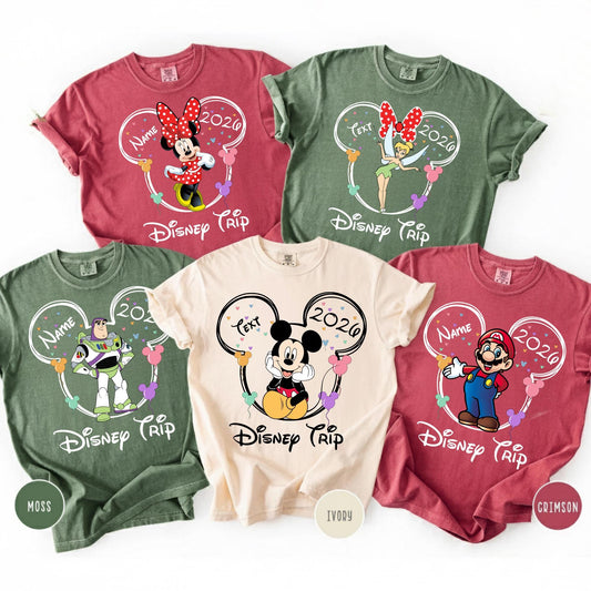 Comfort Colors® Custom Disney All Characters Shirt, Disney Trip 2026 Shirts, Disneyworld Shirts Disney Tees