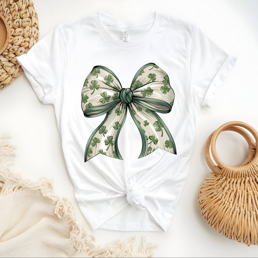 St Patrick's Day Shirt, Shamrock Coquette Tee