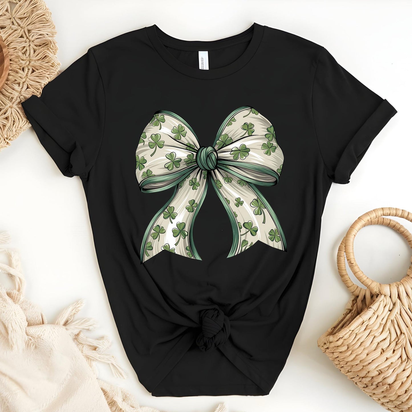 St Patrick's Day Shirt, Shamrock Coquette Tee