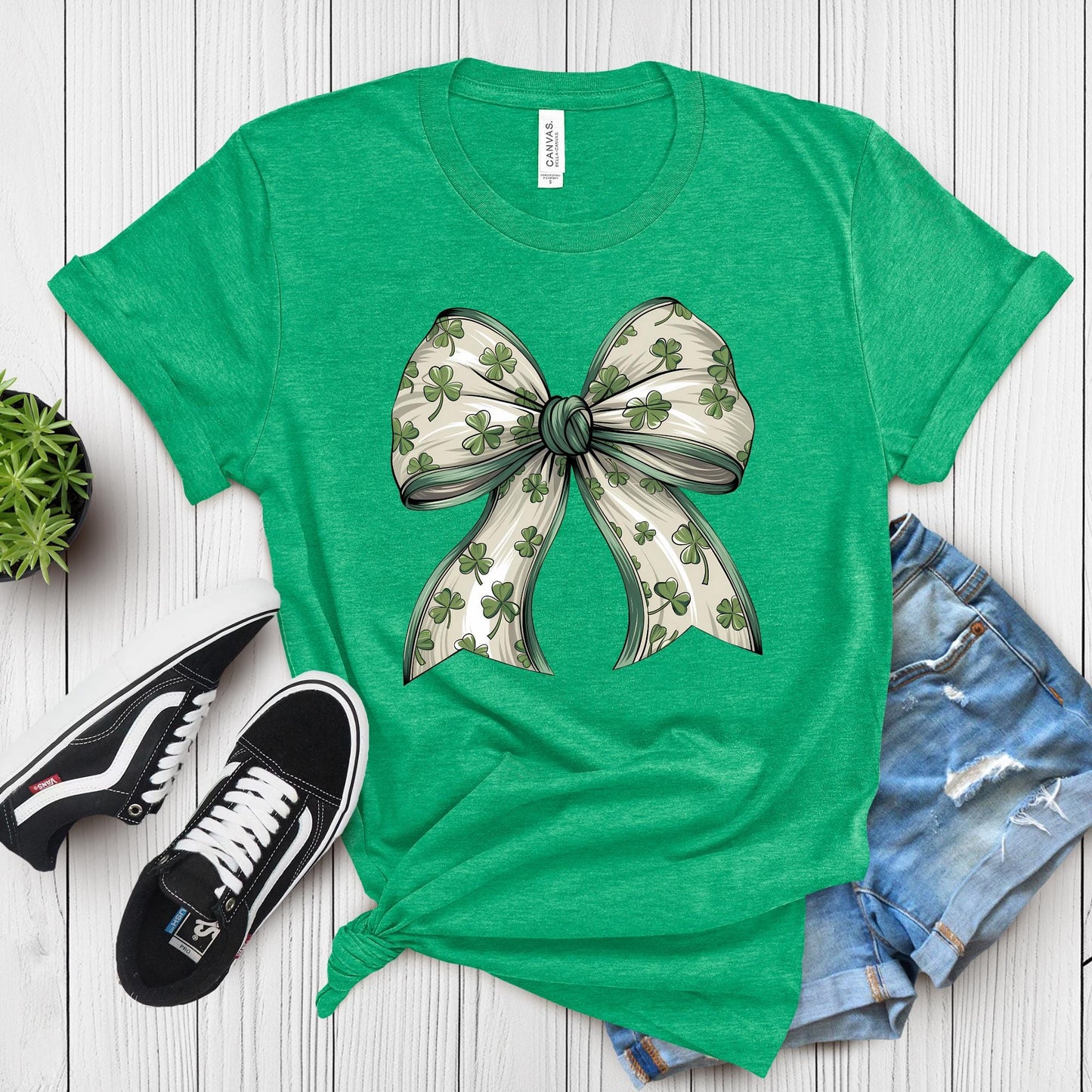 St Patrick's Day Shirt, Shamrock Coquette Tee