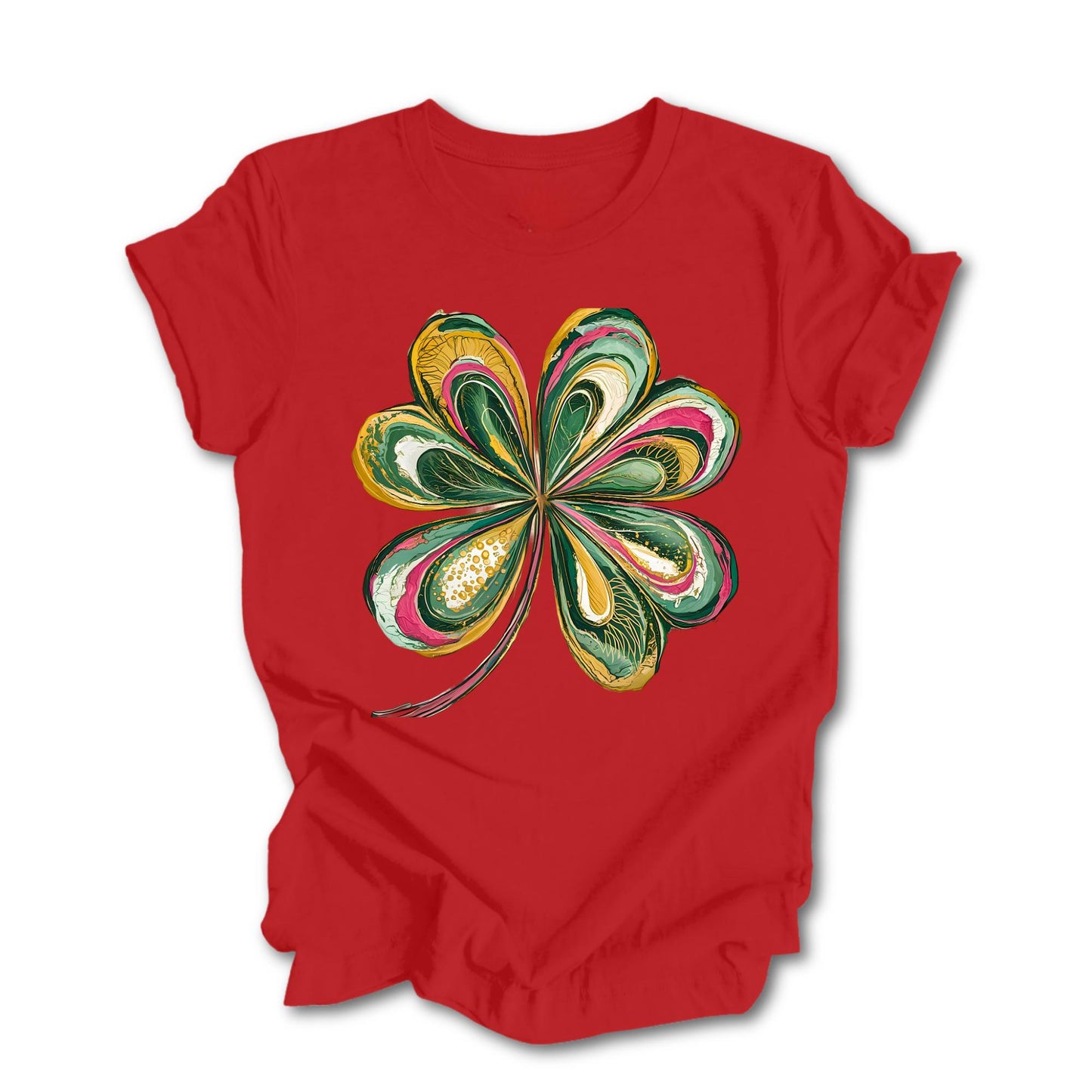 St Patricks Day Shirt Watercolor Lucky Shamrock Tshirt Cute Saint Patrick's Party Tee Four Leaf Clover T-shirt Irish Retro Shenanigans