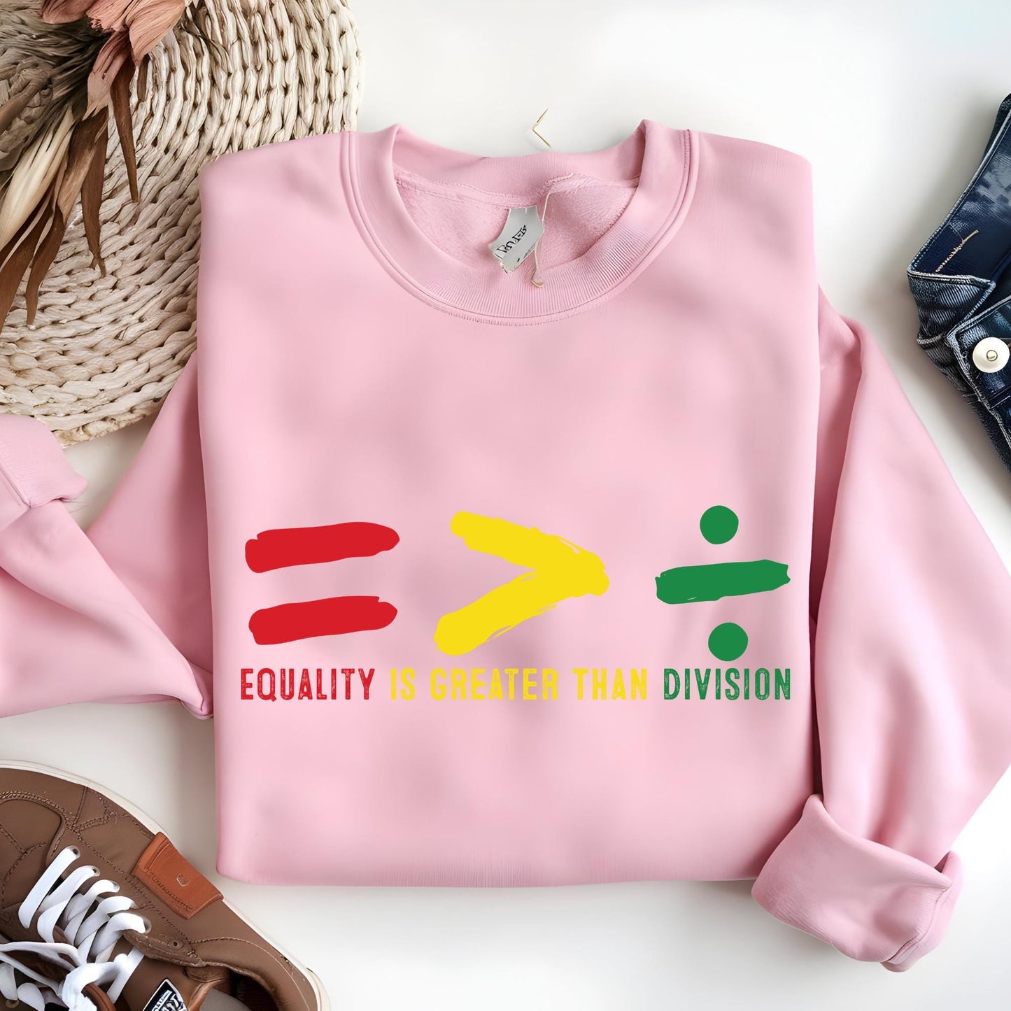 Black History Month Sweatshirt, Equality Is Greater Than Division Sweat, Social Justice Shirt, Activist Apparel Gift