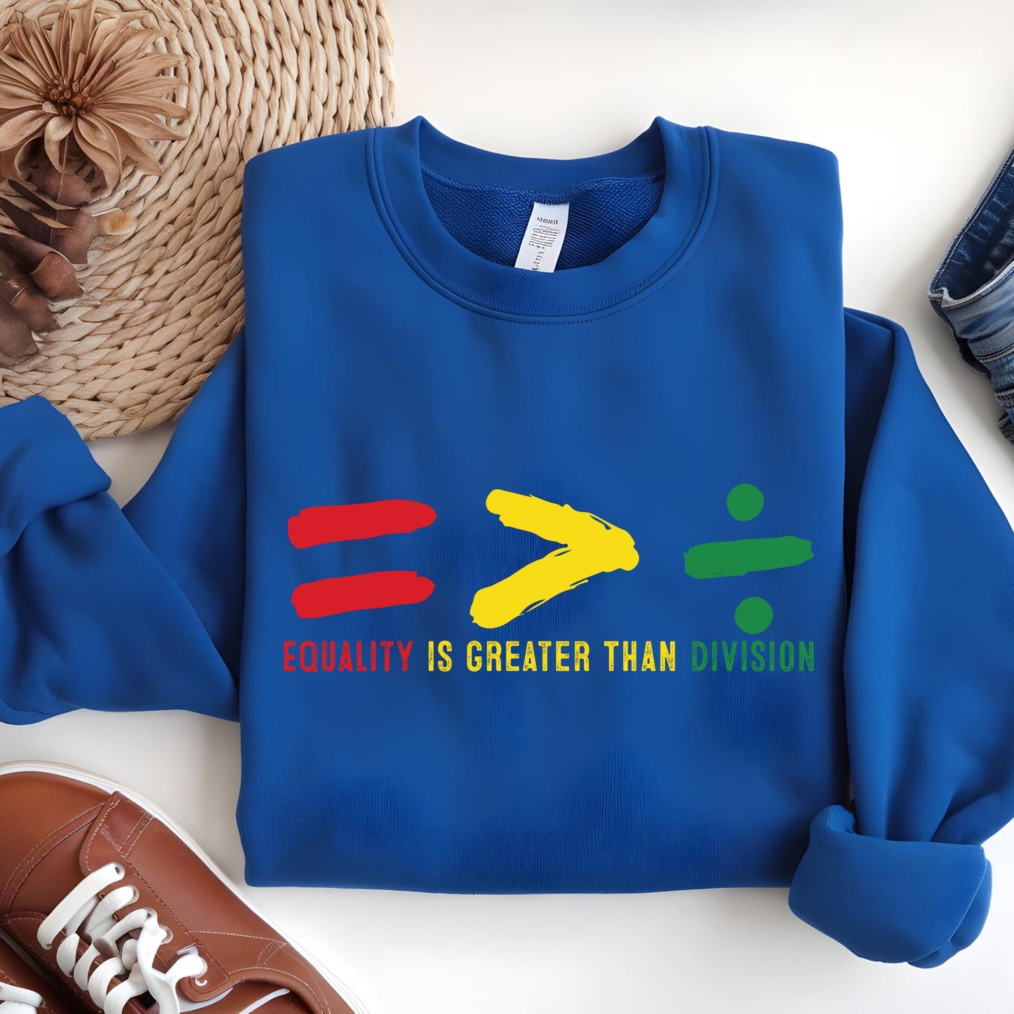Black History Month Sweatshirt, Equality Is Greater Than Division Sweat, Social Justice Shirt, Activist Apparel Gift