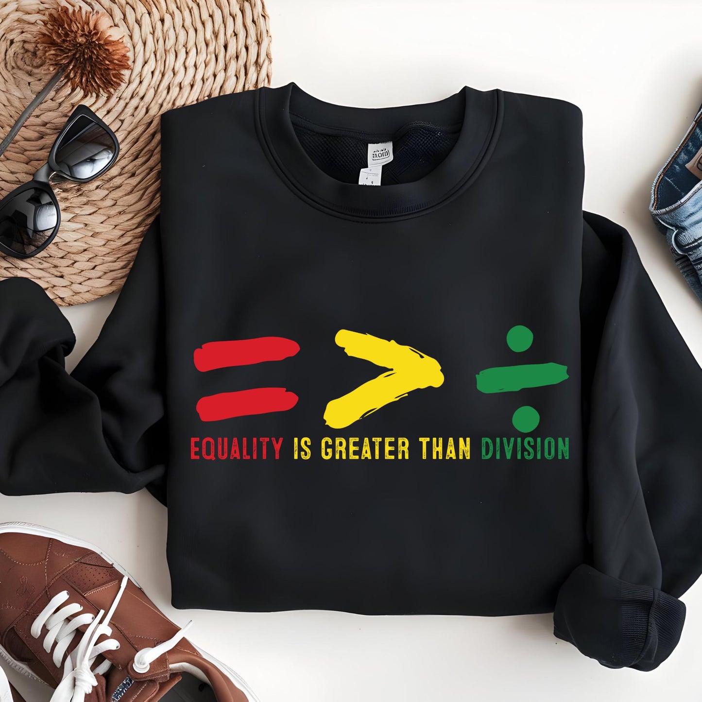 Black History Month Sweatshirt, Equality Is Greater Than Division Sweat, Social Justice Shirt, Activist Apparel Gift