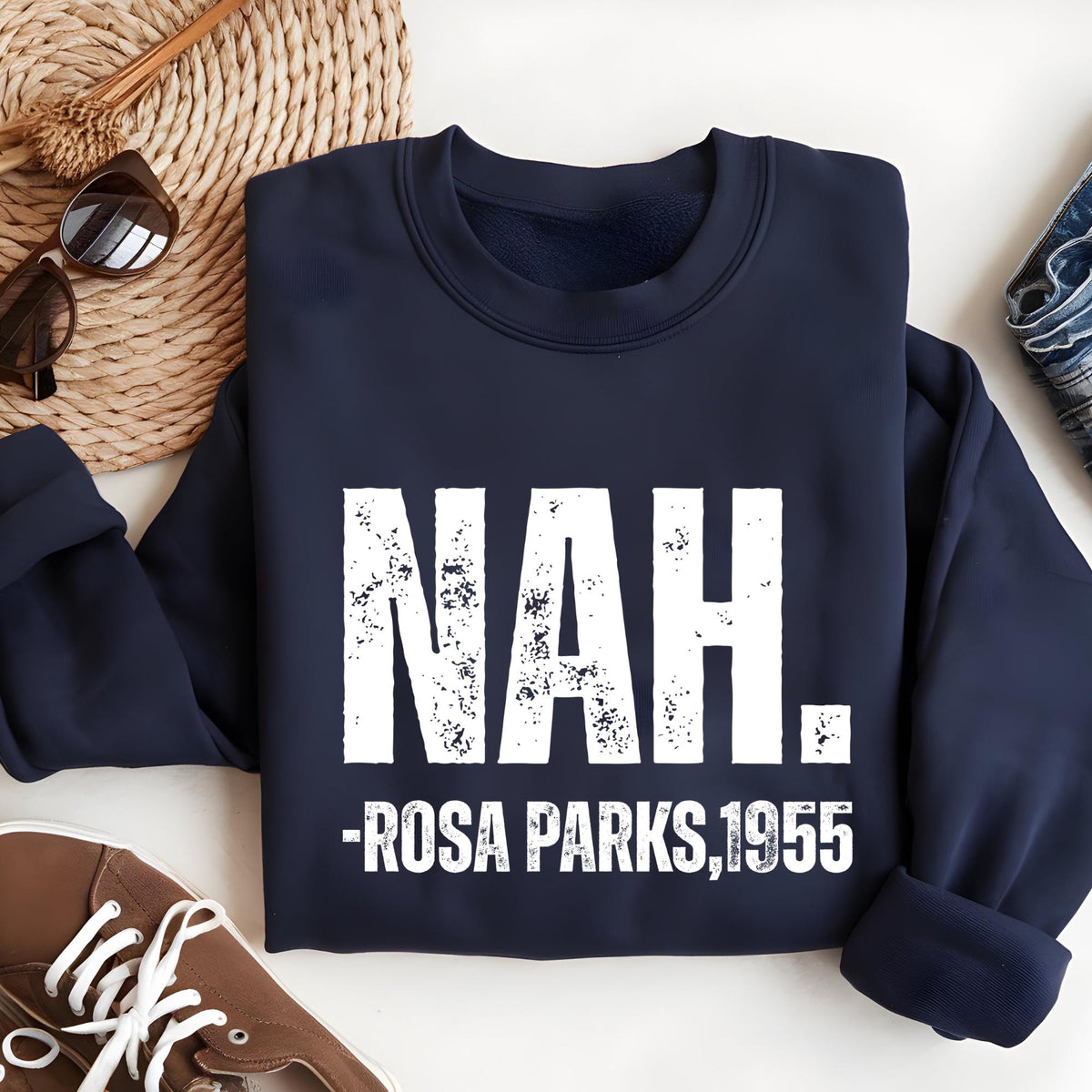 Rosa Parks Nah Unisex Sweatshirt, Black History Month Hoodie, Nah Rosa Parks 1955 Historic Pullover, Black Pride Sweater