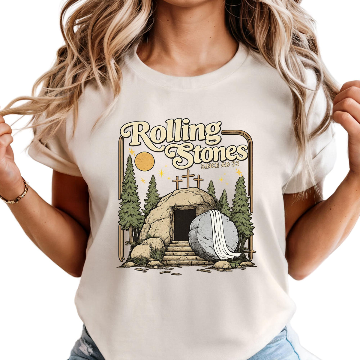 Rolling Stones T-Shirt, Comfort Colors Easter Shirts, Jesus Apparel, Christian Shirt For Woman