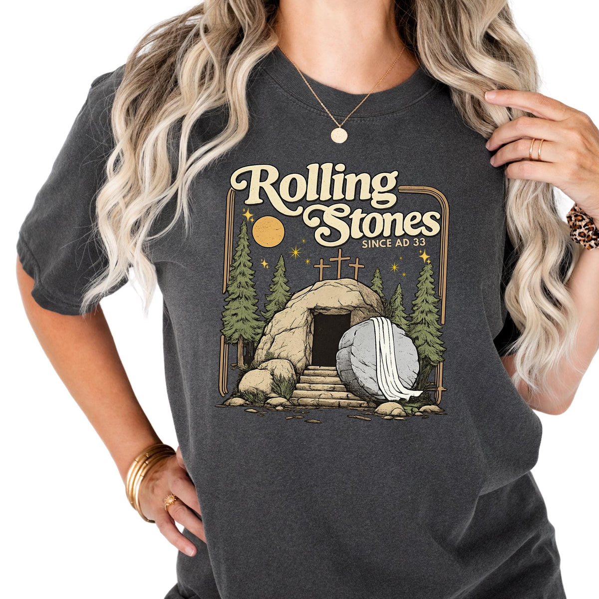 Rolling Stones T-Shirt, Comfort Colors Easter Shirts, Jesus Apparel, Christian Shirt For Woman