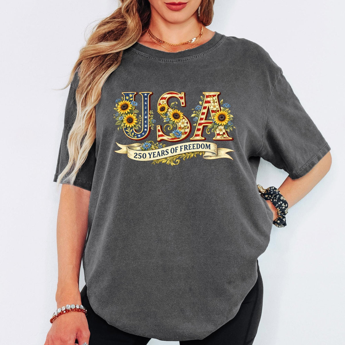 USA 250 Retro Shirt, Comfort Colors® Patriotic Independence Day Top, 4th of July Shirt, 250th Anniversary USA Flag Gift