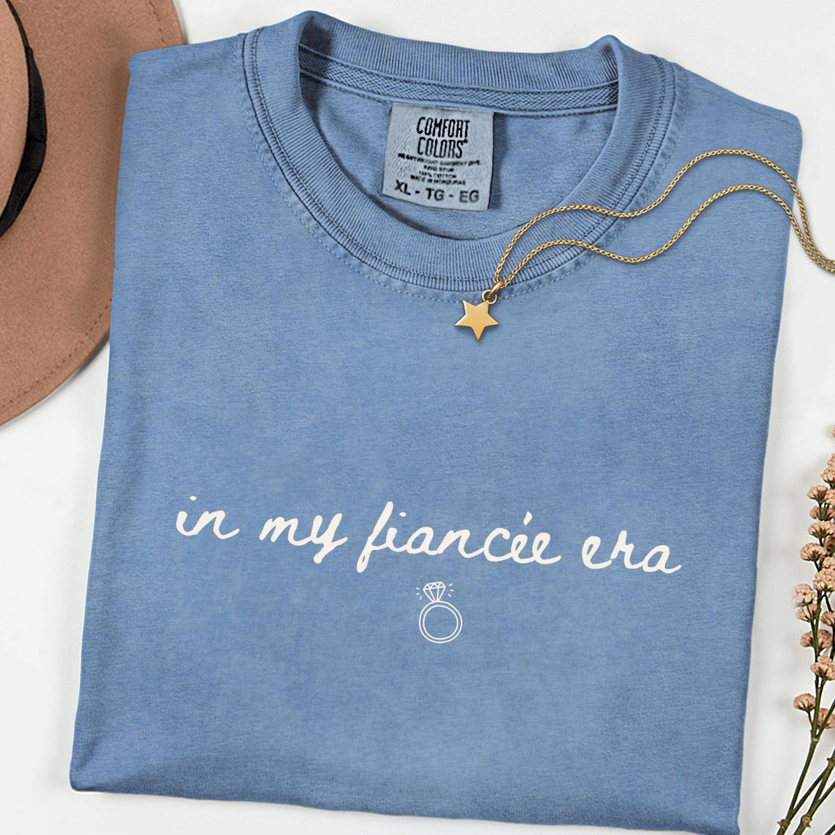 Comfort Colors® Fiancée Era Shirt, In My Engaged Era Tee, Future Mrs Minimal Shirt, Engagement Gift for Bride, Bridal Shower Outfit