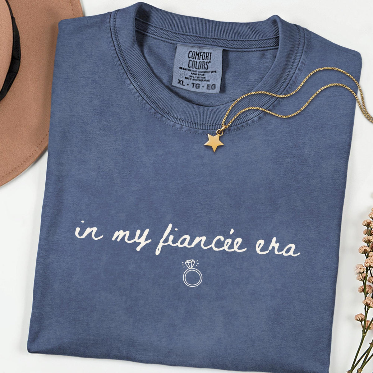 Comfort Colors® Fiancée Era Shirt, In My Engaged Era Tee, Future Mrs Minimal Shirt, Engagement Gift for Bride, Bridal Shower Outfit