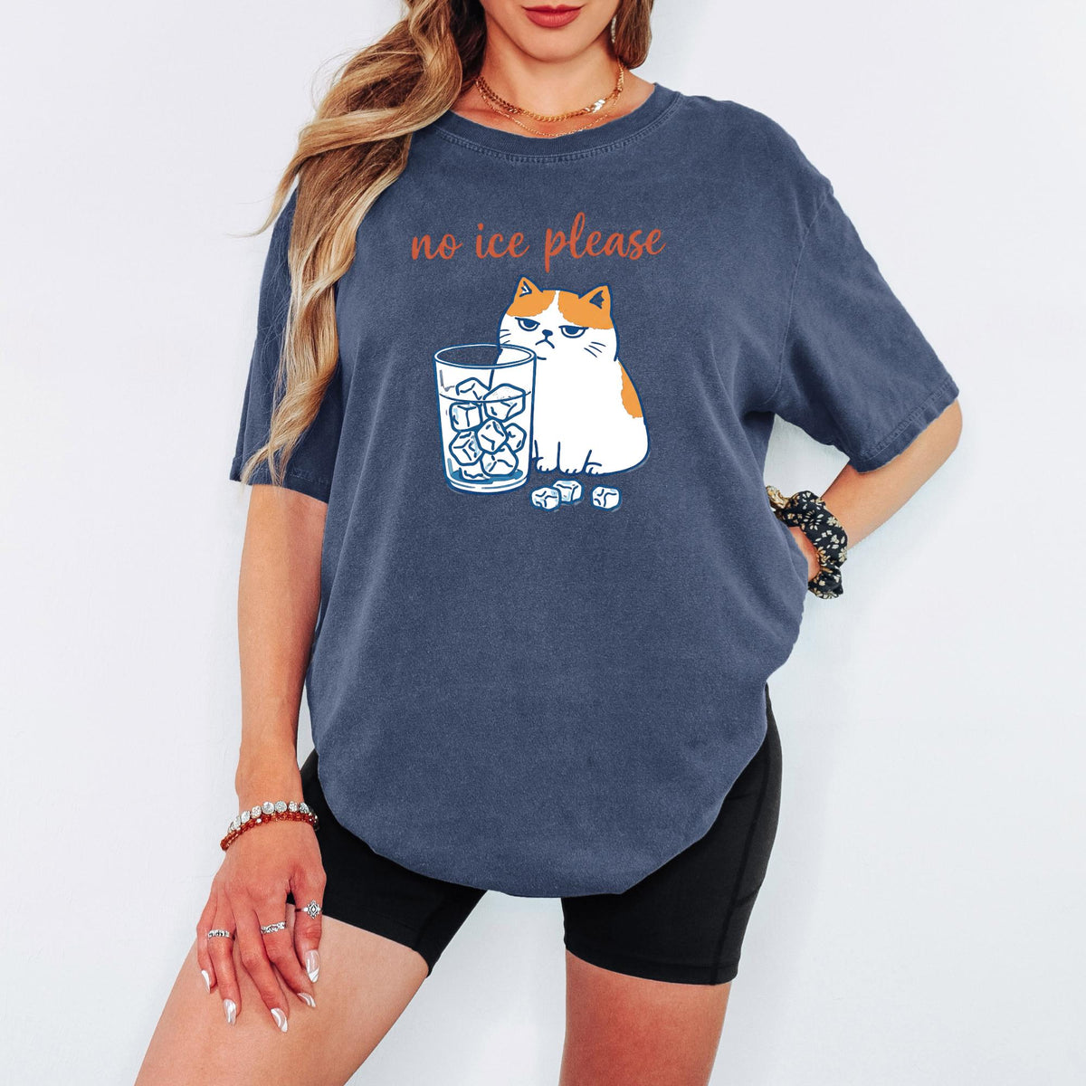 Comfort Colors® No Ice Please Cat Graphic Tee, Funny Grumpy Cat Tshirt