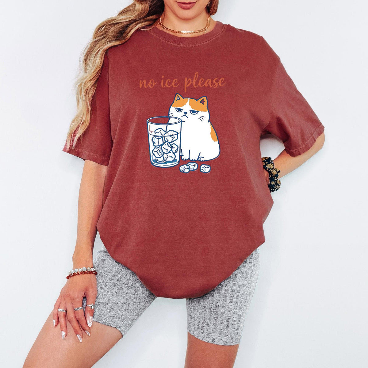 Comfort Colors® No Ice Please Cat Graphic Tee, Funny Grumpy Cat Tshirt