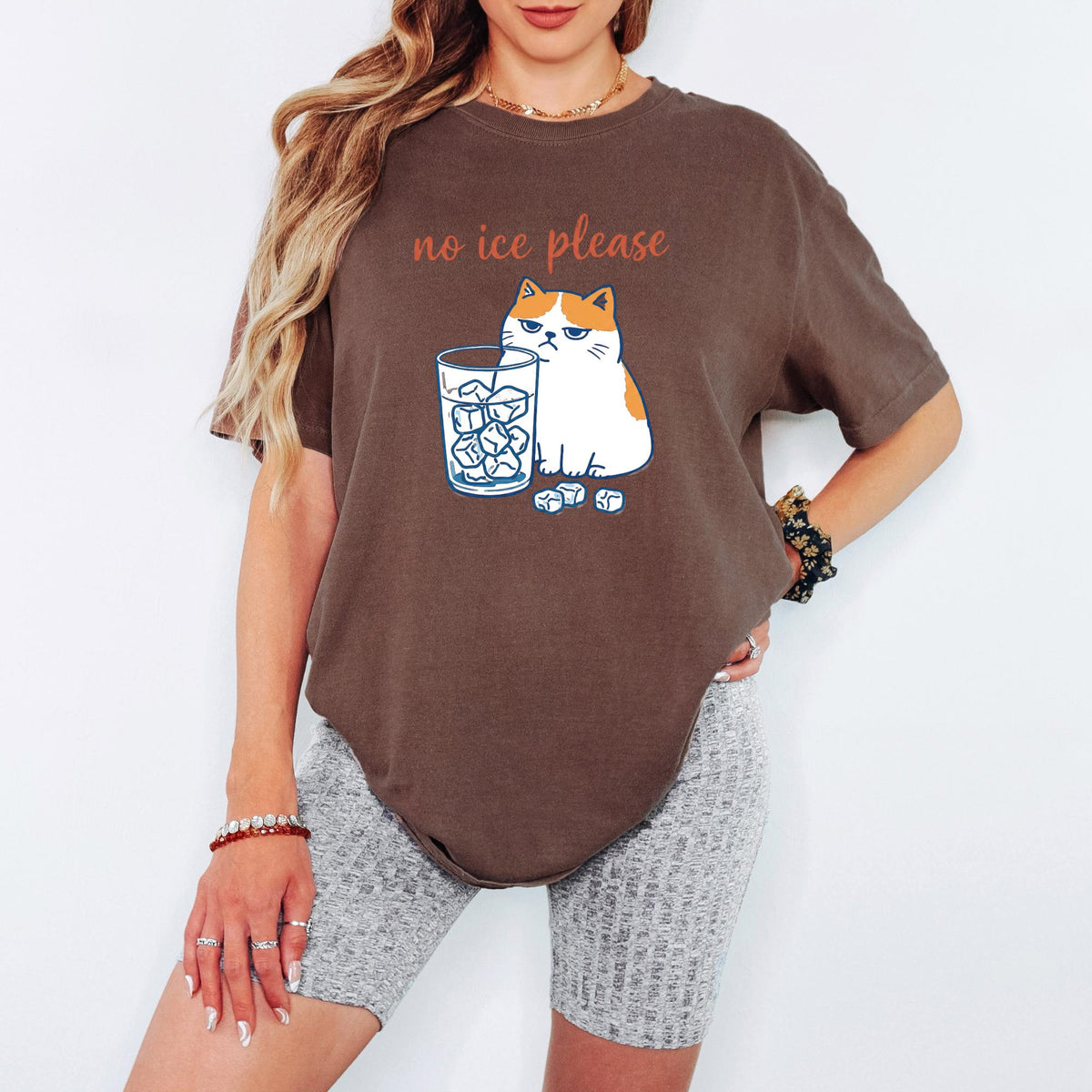Comfort Colors® No Ice Please Cat Graphic Tee, Funny Grumpy Cat Tshirt