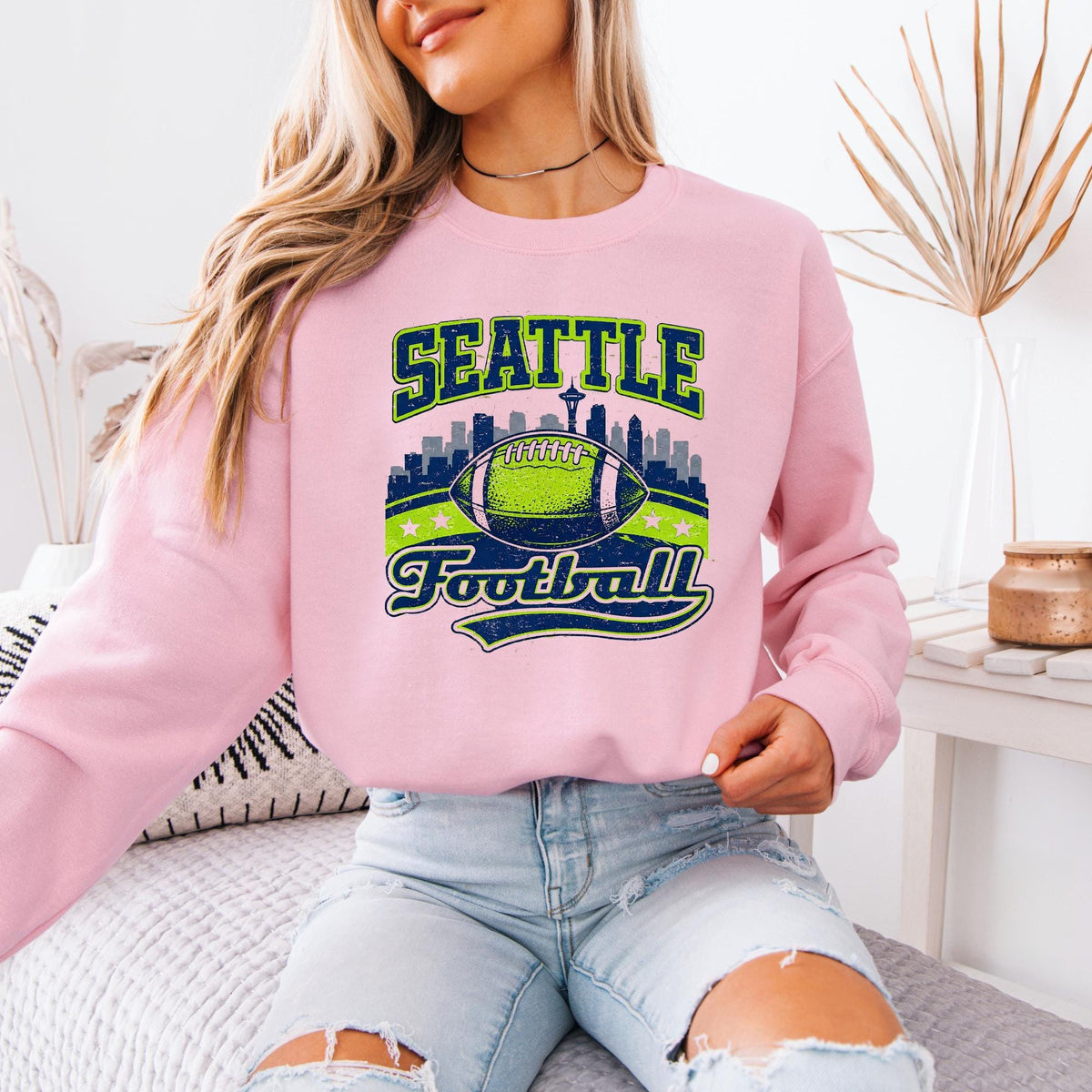 Seattle Football Sweatshirt, Vintage Football Graphic Hoodie, Seattle Sports Fan Crewneck, Game Day Pullover, Unisex Football Sweatshirt