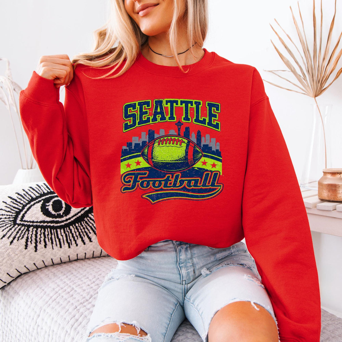 Seattle Football Sweatshirt, Vintage Football Graphic Hoodie, Seattle Sports Fan Crewneck, Game Day Pullover, Unisex Football Sweatshirt
