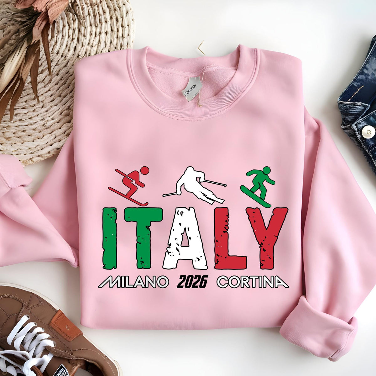 Italy Winter Sports Skiing Snowboarding Skating T-Shirt