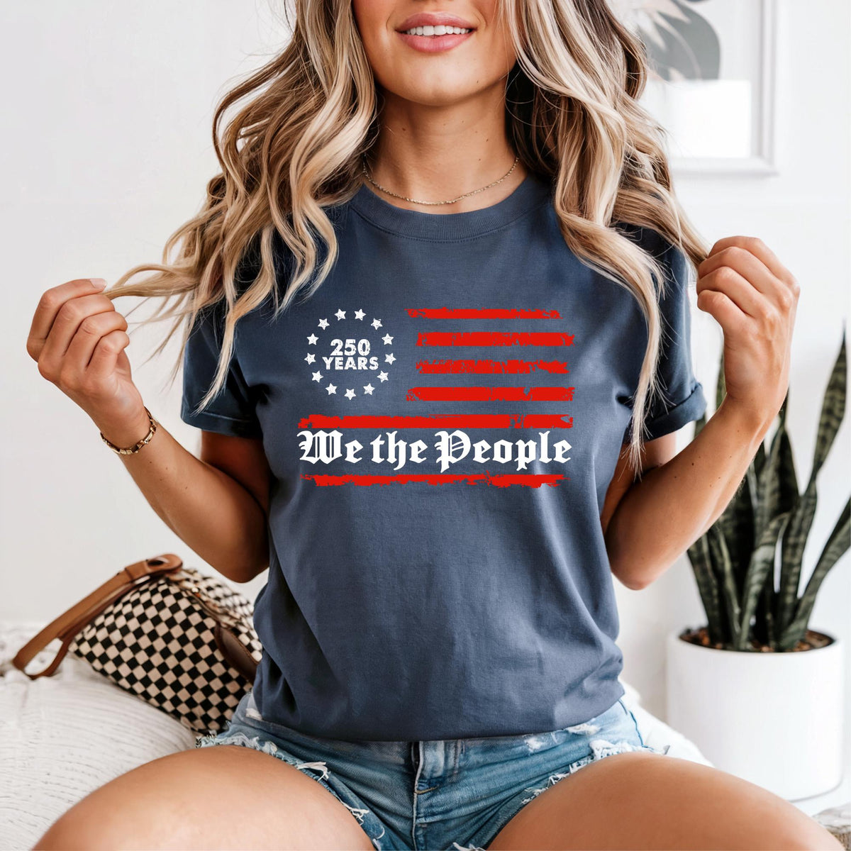 We The People 250 Years Patriotic Comfort Color®  T Shirt, Vintage USA Flag Unisex Tee, Constitutional Freedom Shirt