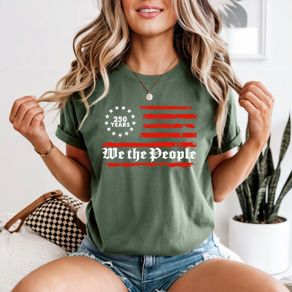 We The People 250 Years Patriotic Comfort Color®  T Shirt, Vintage USA Flag Unisex Tee, Constitutional Freedom Shirt