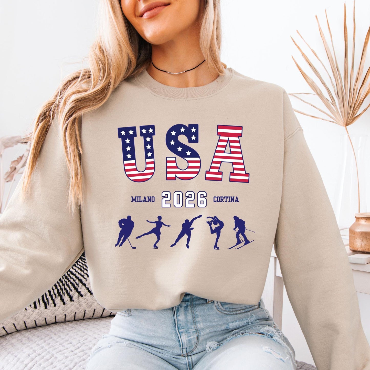 USA Milano Cortina 2026 Sweatshirt, Personalized Family Name Shirt, USA Support Hoodie