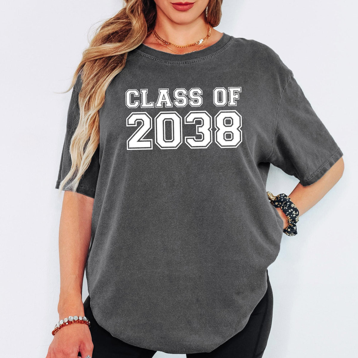 Class of 2038 Comfort Colors® Tee, First Day Kindergarten Shirt, Grow With Me Graduation Memory Gift, Kids School Keepsake Top