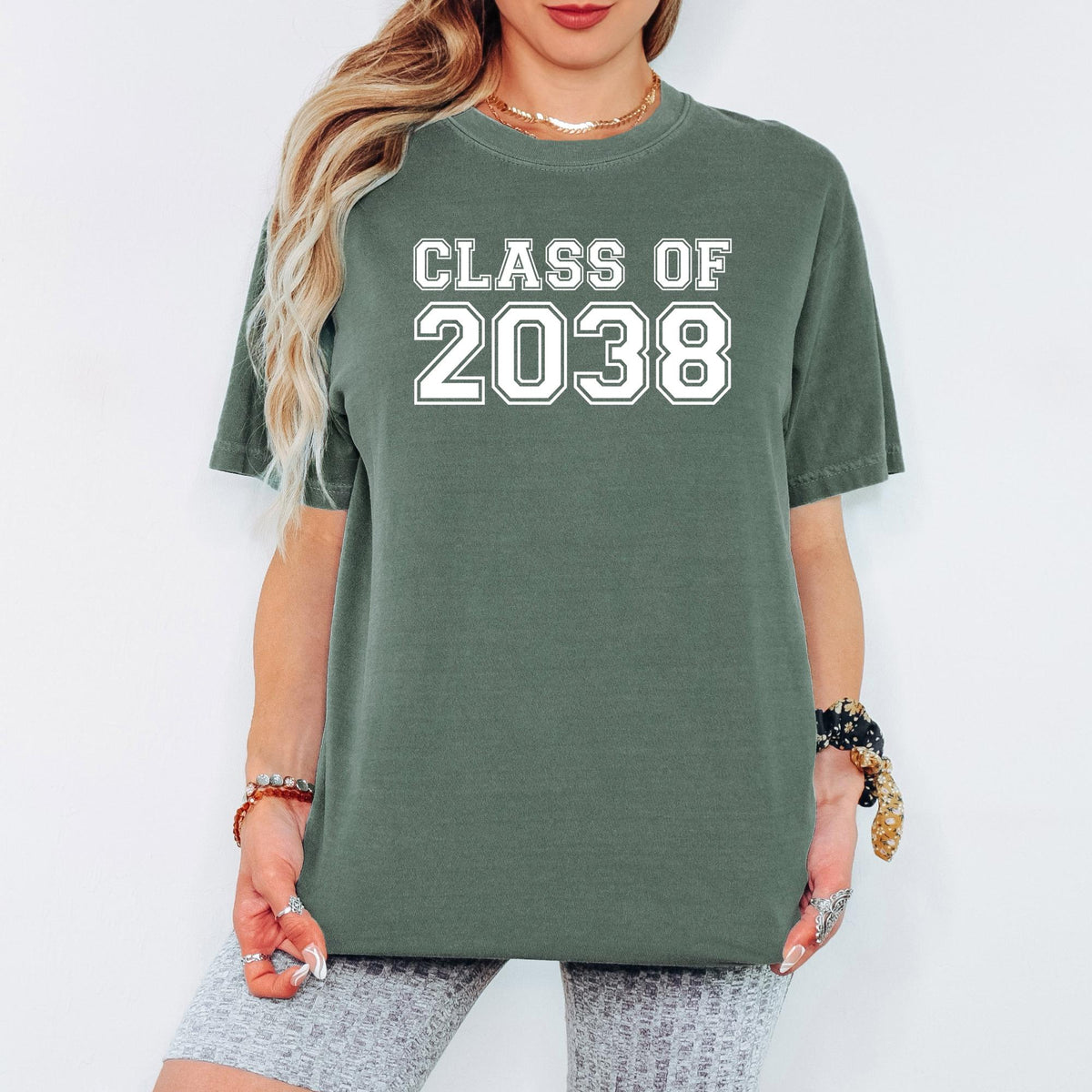 Class of 2038 Comfort Colors® Tee, First Day Kindergarten Shirt, Grow With Me Graduation Memory Gift, Kids School Keepsake Top