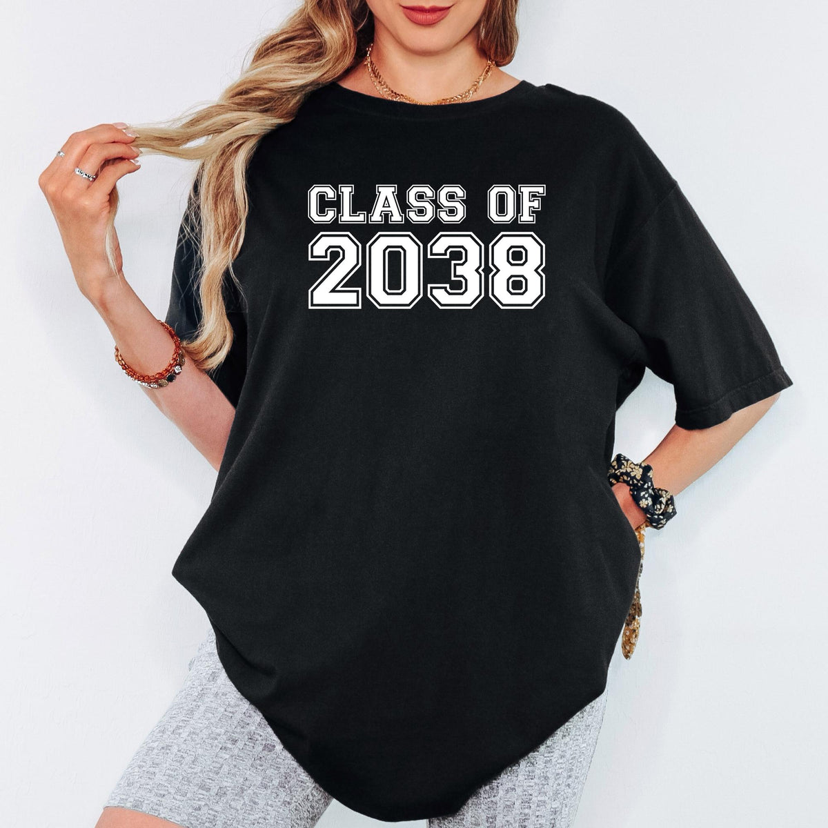 Class of 2038 Comfort Colors® Tee, First Day Kindergarten Shirt, Grow With Me Graduation Memory Gift, Kids School Keepsake Top