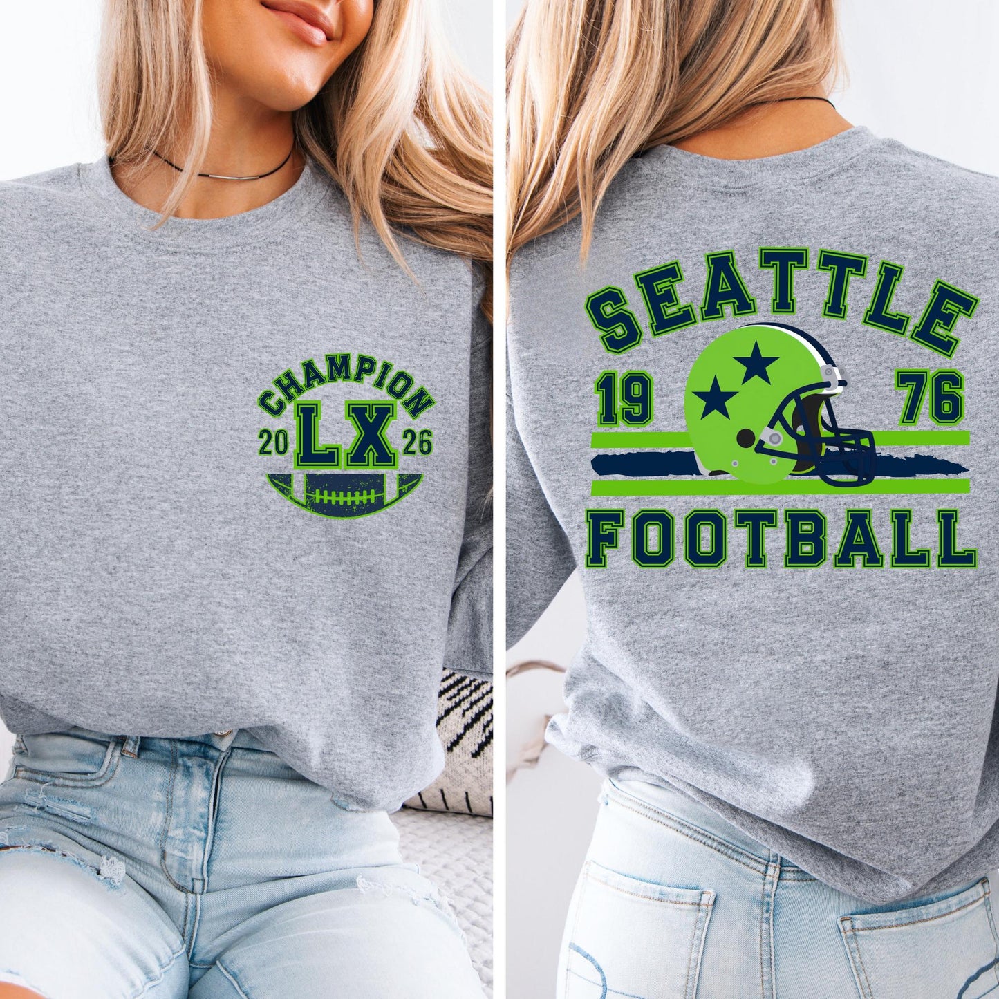 Vintage Seattle Football Sweatshirt - Champions Hoodie Retro Fan Gift