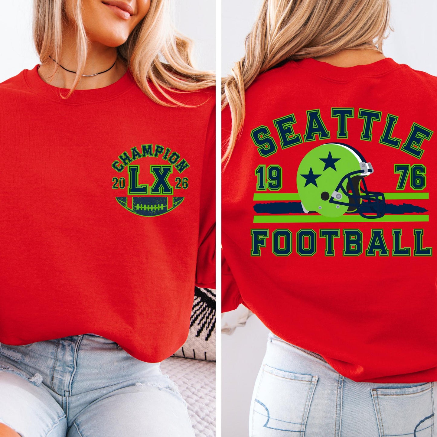 Vintage Seattle Football Sweatshirt - Champions Hoodie Retro Fan Gift