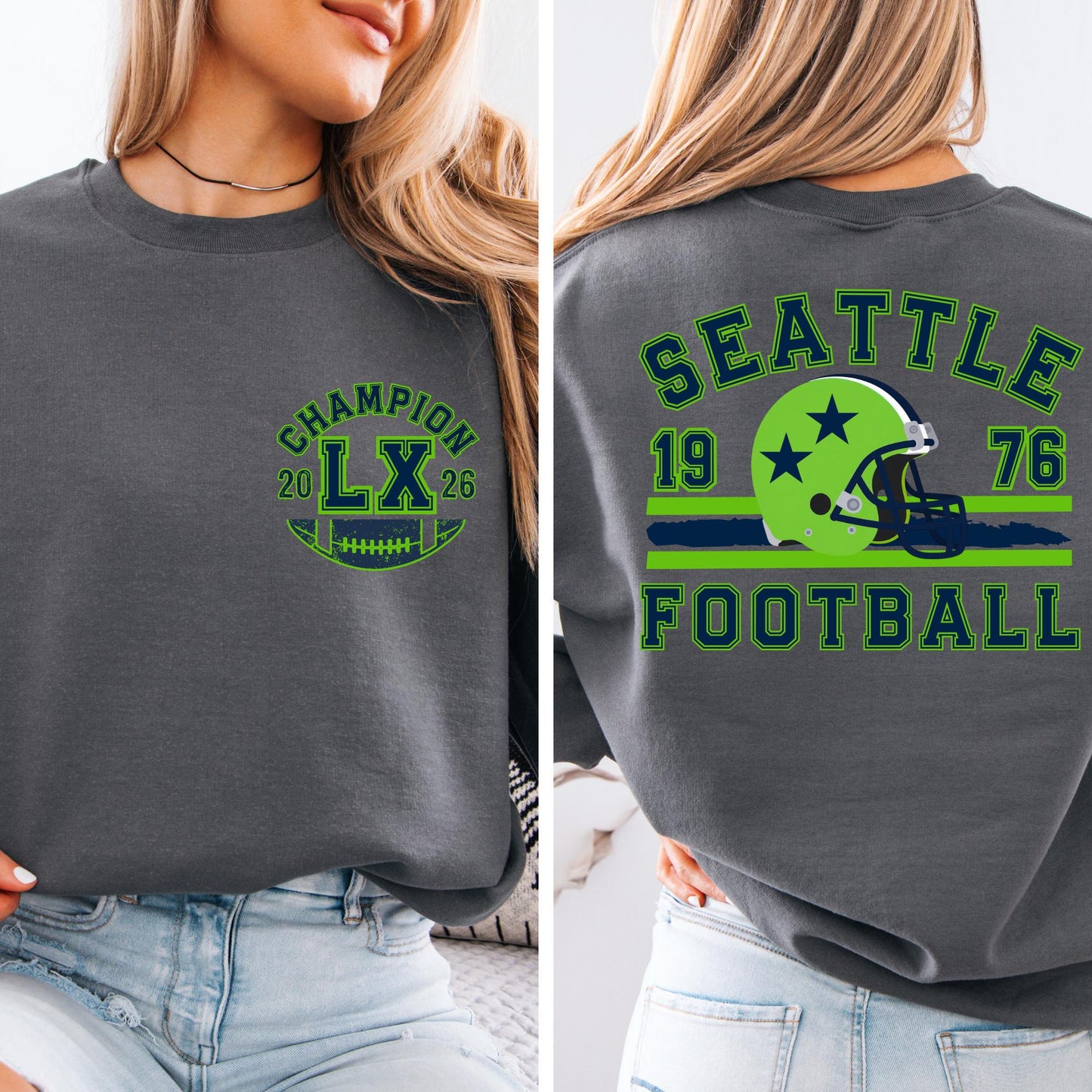 Vintage Seattle Football Sweatshirt - Champions Hoodie Retro Fan Gift