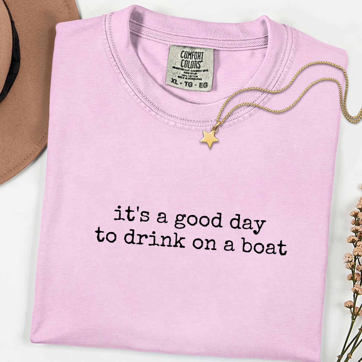 Good Day to Drink on a Boat Comfort Colors® Shirt, Funny Lake Day Graphic Tee, Summer Boat Party Gift